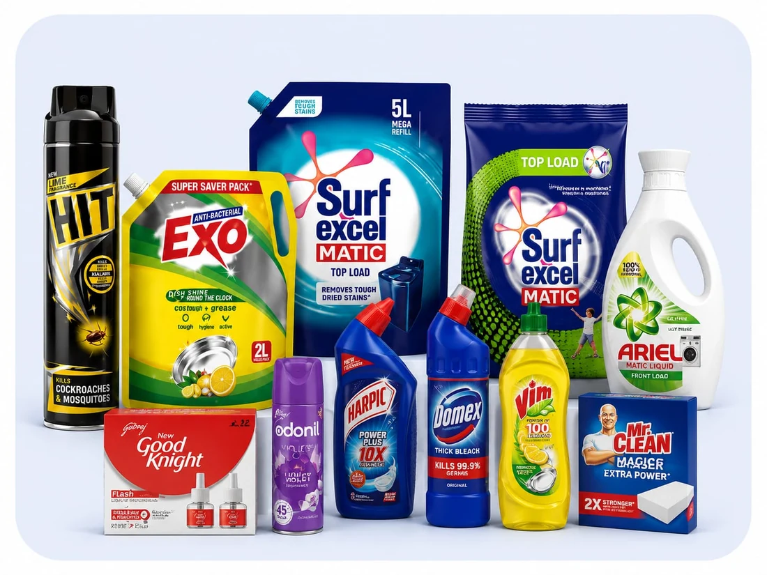 Examples of household cleaning and home care products